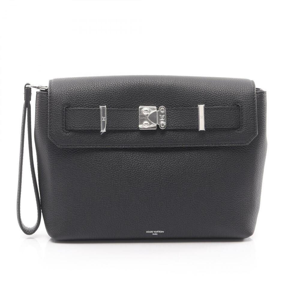 Louis Vuitton Georges Shoulder Bag Leather Calfskin Black